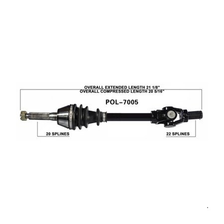 Wide Open OE Replacement CV Axle for POL FRONT ATP300/SMAN400/500HO/600/ POL-7005